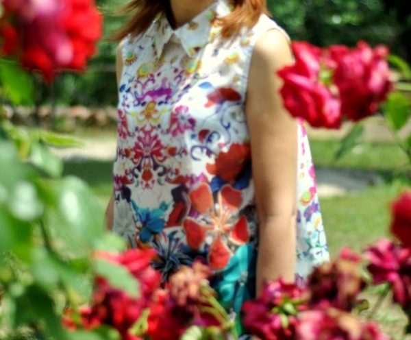Mary Katrantzou x Topshop floral blouse