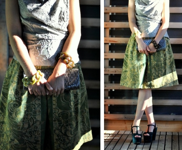 Fortuny fabric skirt